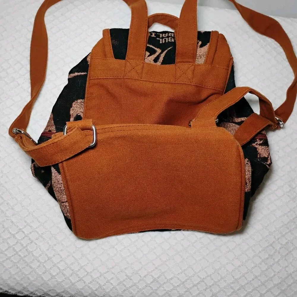 100% Cotton Kangaroo Prints Backpack Purse